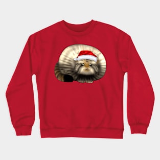 Cute Chonky Kitty In Santa Hat Crewneck Sweatshirt